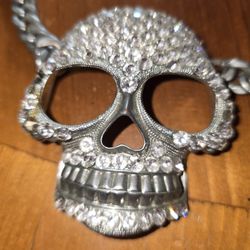 Bold Statement Piece Skull Pendant  Necklace 