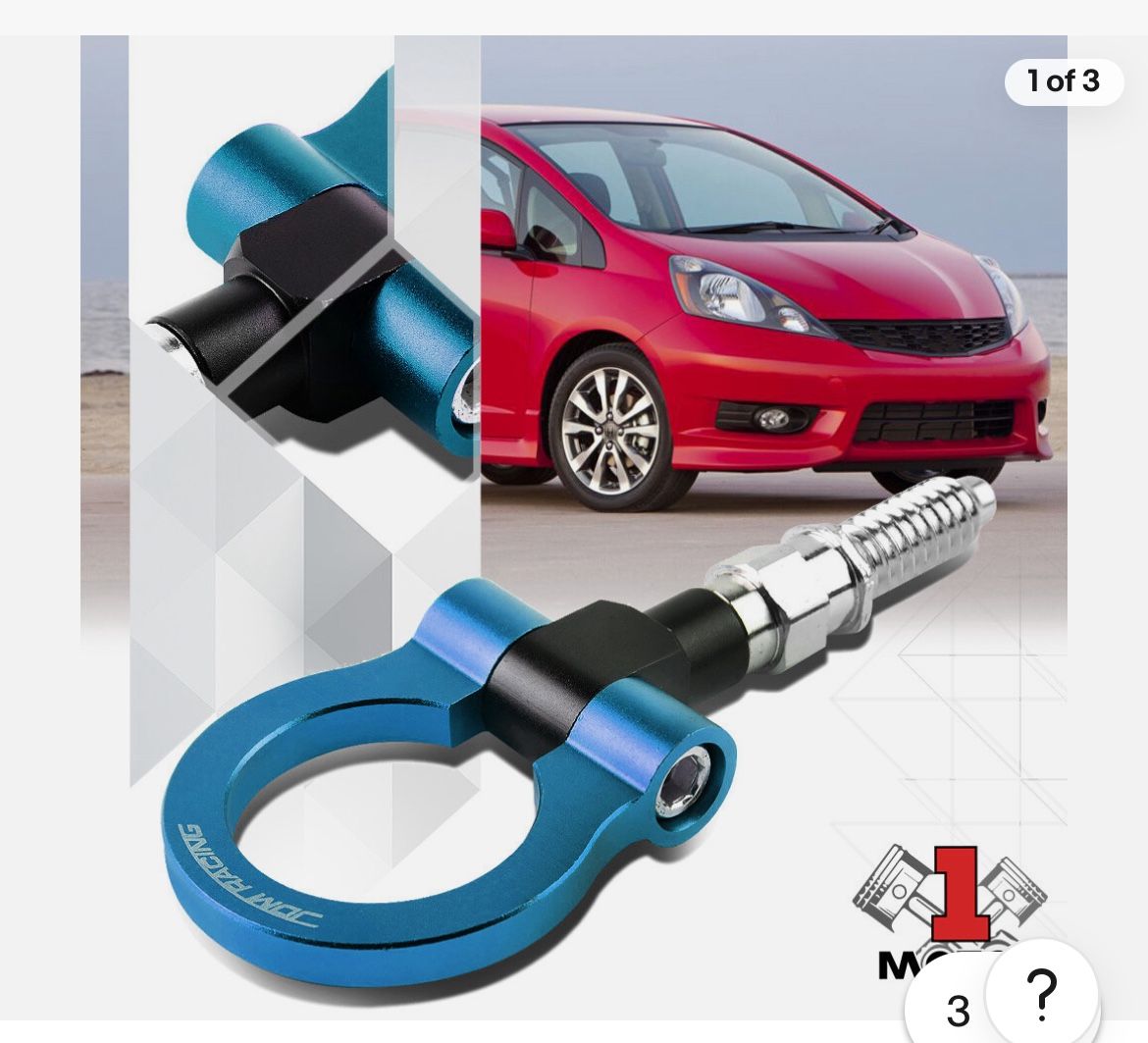 7"M18X2.5 Thread Light Blue Tow Hook Front Anodized Aluminum for 09-13 Honda Fit