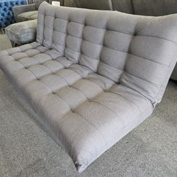 Brand New 72" x 47" Tufted Gray Linen Sofa Futon