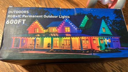 Brand new 600FT Permanent Outdoor Lights for House RGB+IC, Chasing Effect Smart RGB+IC Eave LED Lighting with 16 Million Colors, Waterproof Outdoor St