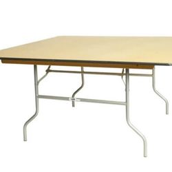 48” birch wood square folding table - NEW