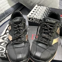 Women’s Dexter Slide Rite Black And Rose Gold Bowling Shoes 