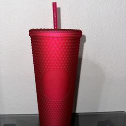 Hot Pink Studded Starbucks Tumbler 