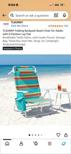 TLSUNNY Folding Backpack Beach Chair