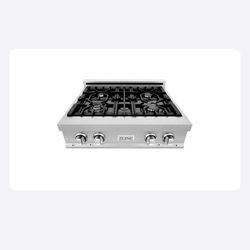 Zline Kitchen Profesional 30-in 4 Burner’s Stainless Steel Gas Cooktop 