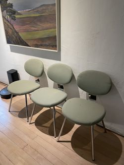 Allermuir Chrome Wool Felt Side Chairs - Set Of 3