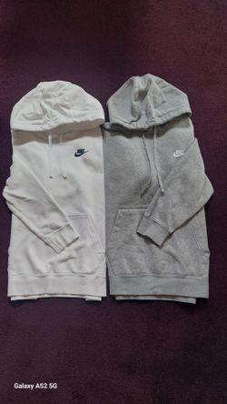 NIKE HOODIES, 1 WHITE & 1 GRAY, SZ MED.