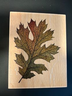 Oak Leaf Wooden Rubber Stamp
