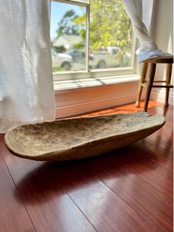 Vintage Hand Carved Wooden Dough Bowl
