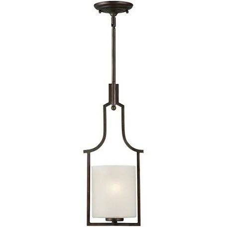 Forte Lighting Single Light 8" Wide Pillar Candle Mini Pendant with White Linen Glass Shade, 2701-01-32