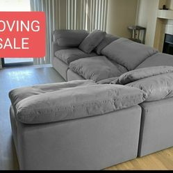 Gray Cloud Couch Modular Sectional Sofa 
