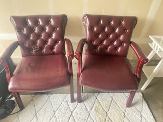 Office Star Traditional Ox Blood Top Grain Leather Chairs