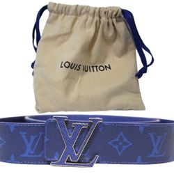 Louis Vuitton Initiales Blue 40mm Reversible Belt M0159 95/38 NO Gucci Prada Versace Chanel Rolex Jordan Balenciaga
