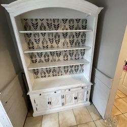 Farmhouse Hutch / Kitchen Cabinet with Shelves – Solid Wood