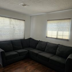 Dark Grey  Sectional Sofa Couch 