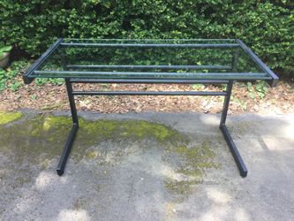 Large Desk Glass, Black Metal