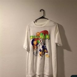 Space Jam Looney Tunes Large White T-Shirt Like New