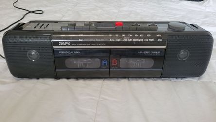 Vintage GPX AM/FM Stereo Dual Cassette Boombox - Tested & Working