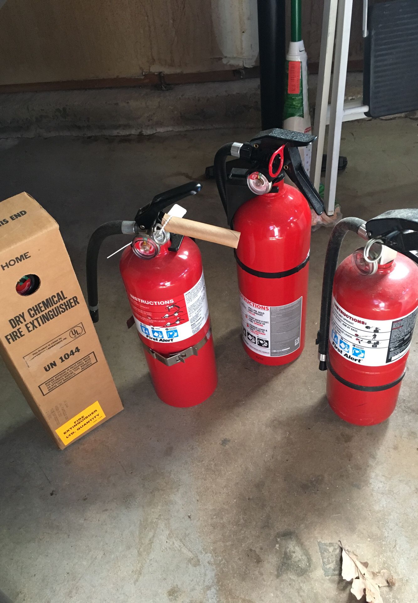 Assorted fire extinguishers