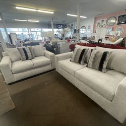 2 Pc Sofa Loveseat Couch Set 