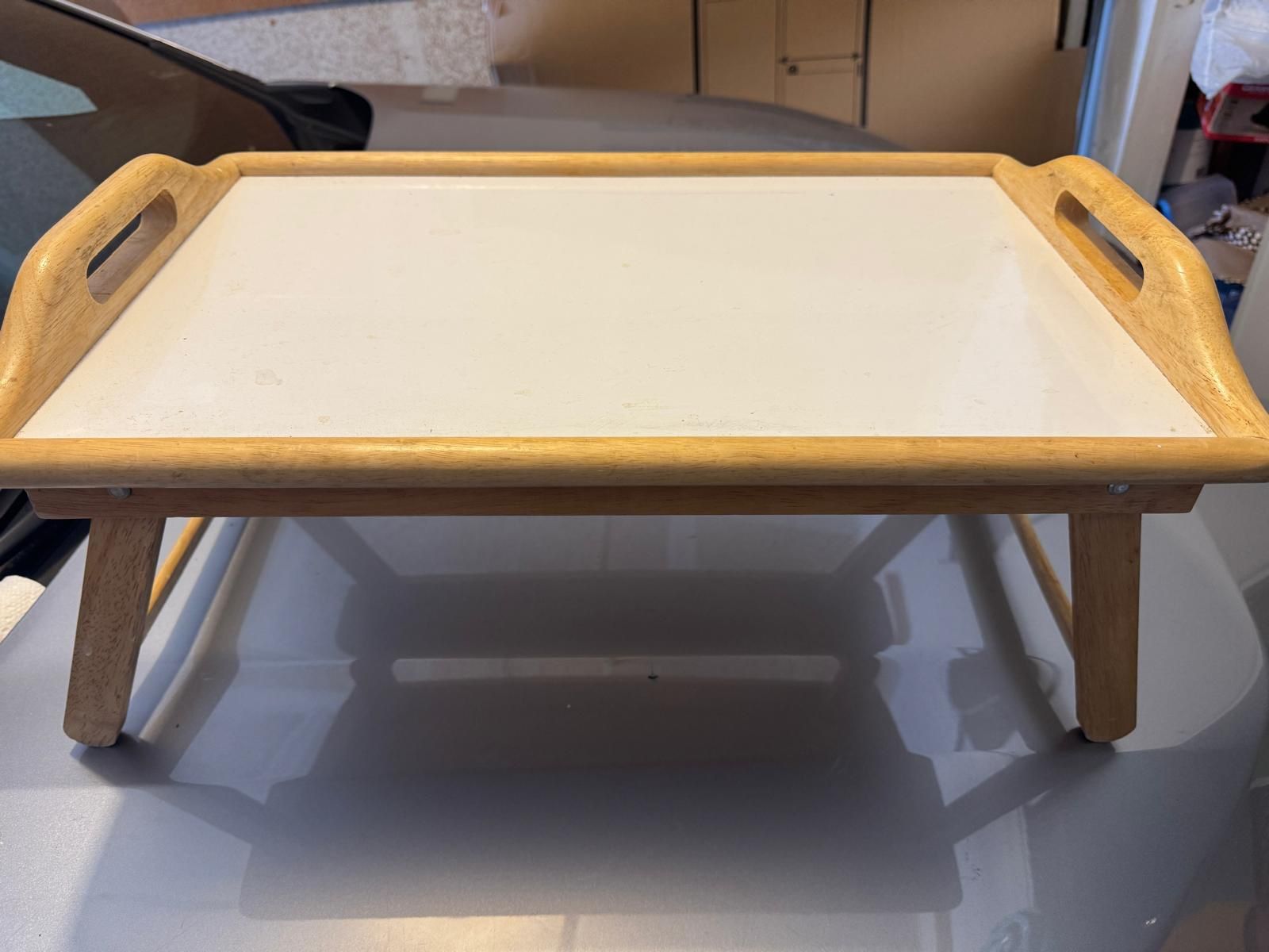 Foldable Breakfast/Bed Tray Table – Wooden with Handles