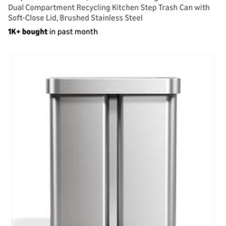 58L stainless Steal Trash Can NEW