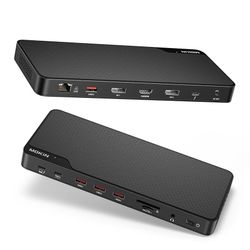 MOKiN Thunderbolt 4 Dock - 16 Ports, Laptop Docking Station Dual Monitor for MacBook, Docking Statio