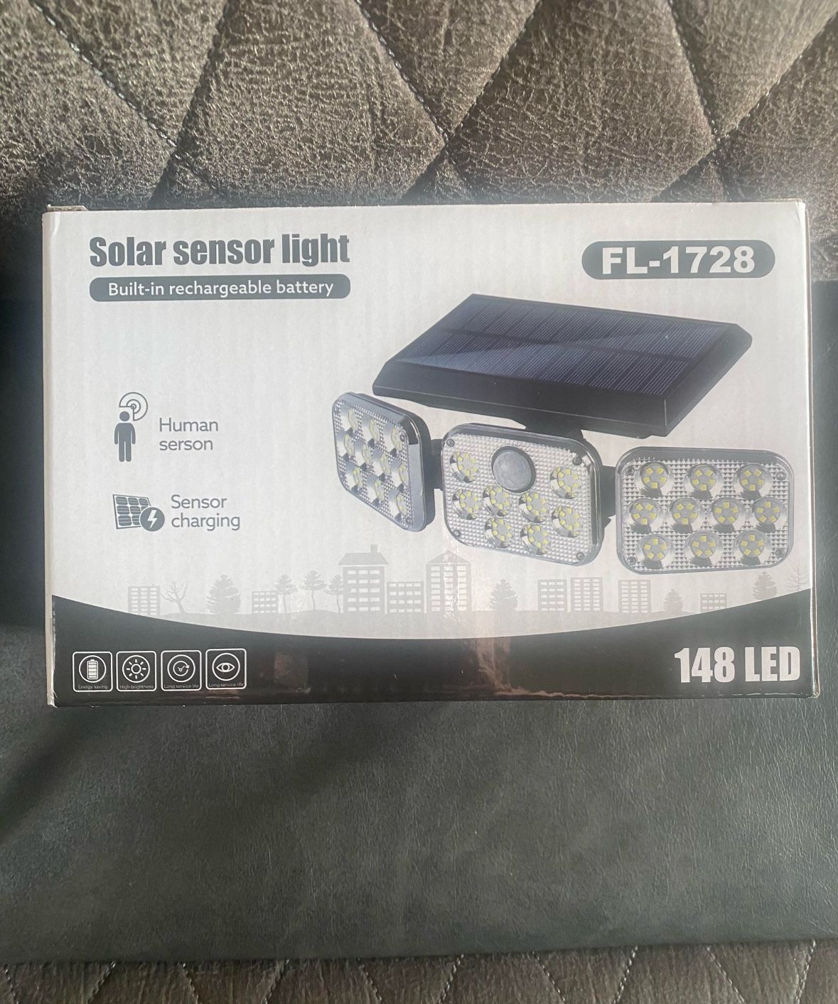 Solar Sensor Light With Built-in rechargeable battery with Human Sensor and Sensor charging 148 LED FL-1728