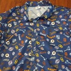 San Diego Padres Hawaiian Shirt 👕 Logos Size XL Adults 