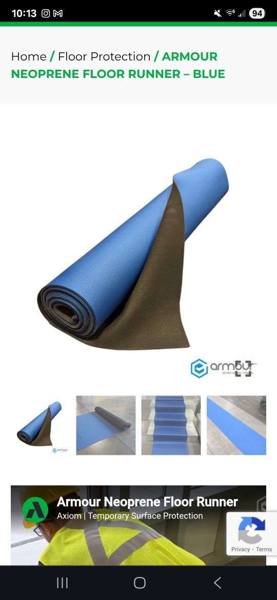 Neoprene floor runner