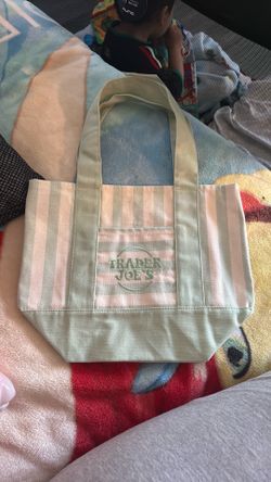 Trader Joe’s striped mini canvas tote bag