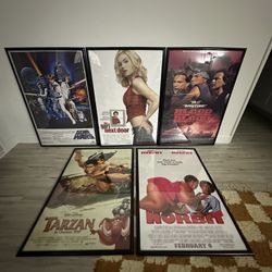Movie Poster Collection - 5 Theatrical Sized Posters (Framed 27x40)