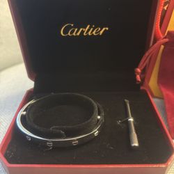 Cartier Love Bracelet In Size 17 White Gold 