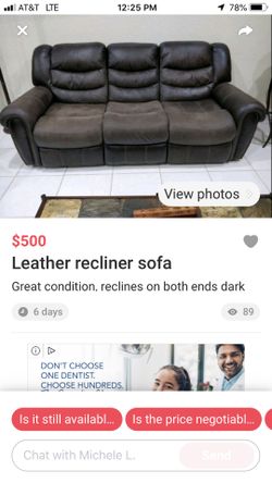 Black Reclining Sofa