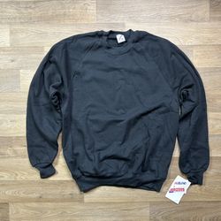 New Vintage Jerzees Black Crewneck Sweatshirt 90s XL