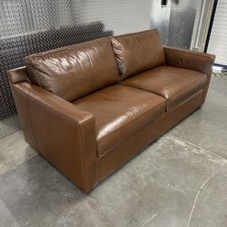 Crate And Barrel Leather Barrett Sofa -Delivery Available