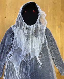 Phantom Kids Halloween Costume with Red Glowing Eyes, Size Medium (8-10)