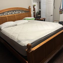 King size bed frame, solid wood