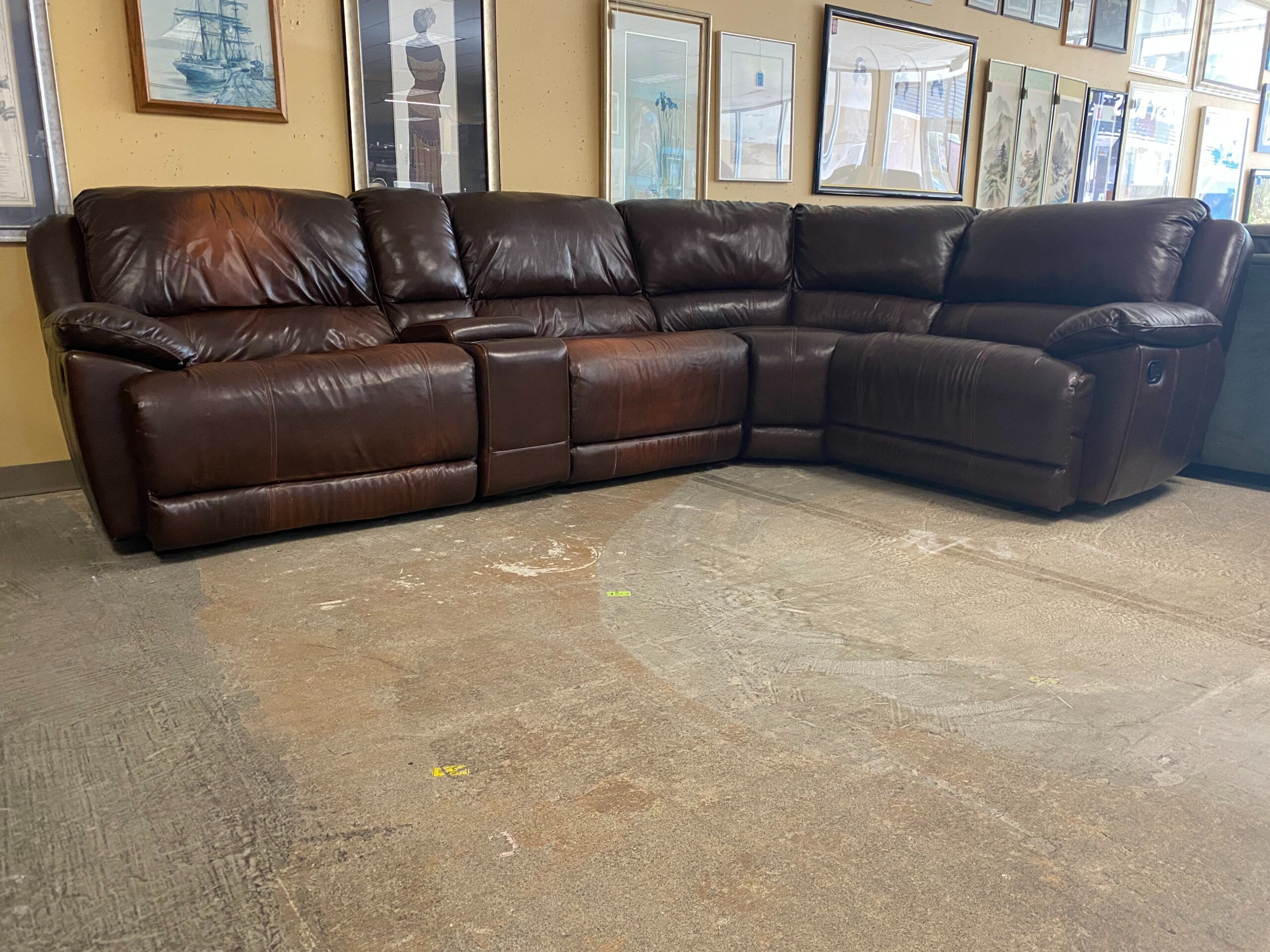 Leather L-Shape Reclining Sectional
