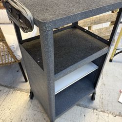 Mobile Laptop Tv Desktop Stand With Electrical Outlets