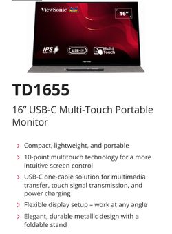 Viewsonic TD1(contact info removed)p portable monitor with touchscreen