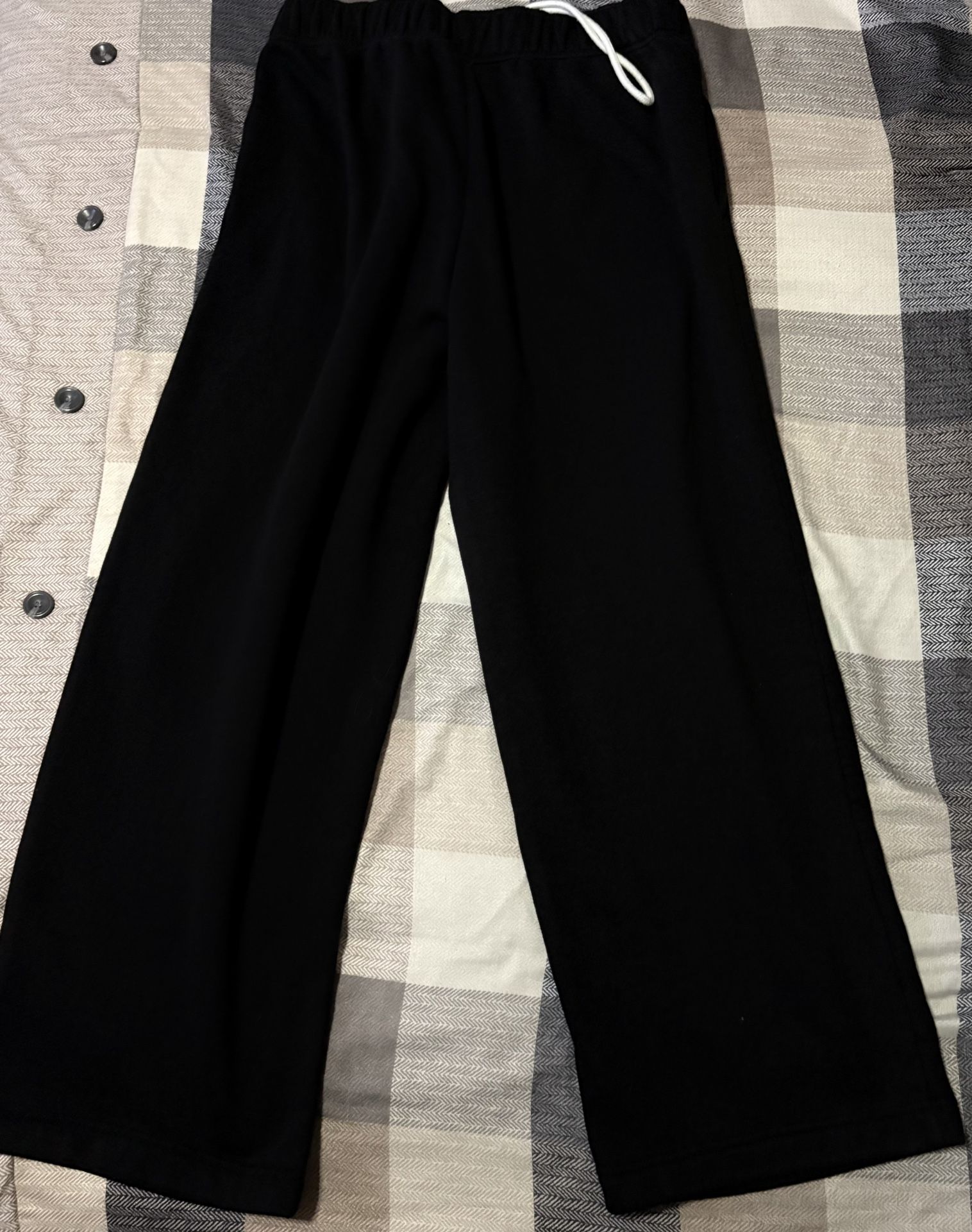 Wide Leg Black Sweats - Large