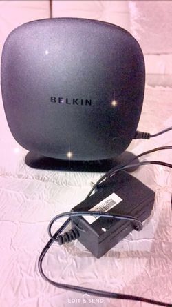 black Belkin wifi router