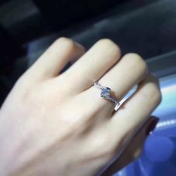18K gold diamond custom ring female 20 points diamond ring female models Angel Kiss diamond ring engagement engagement