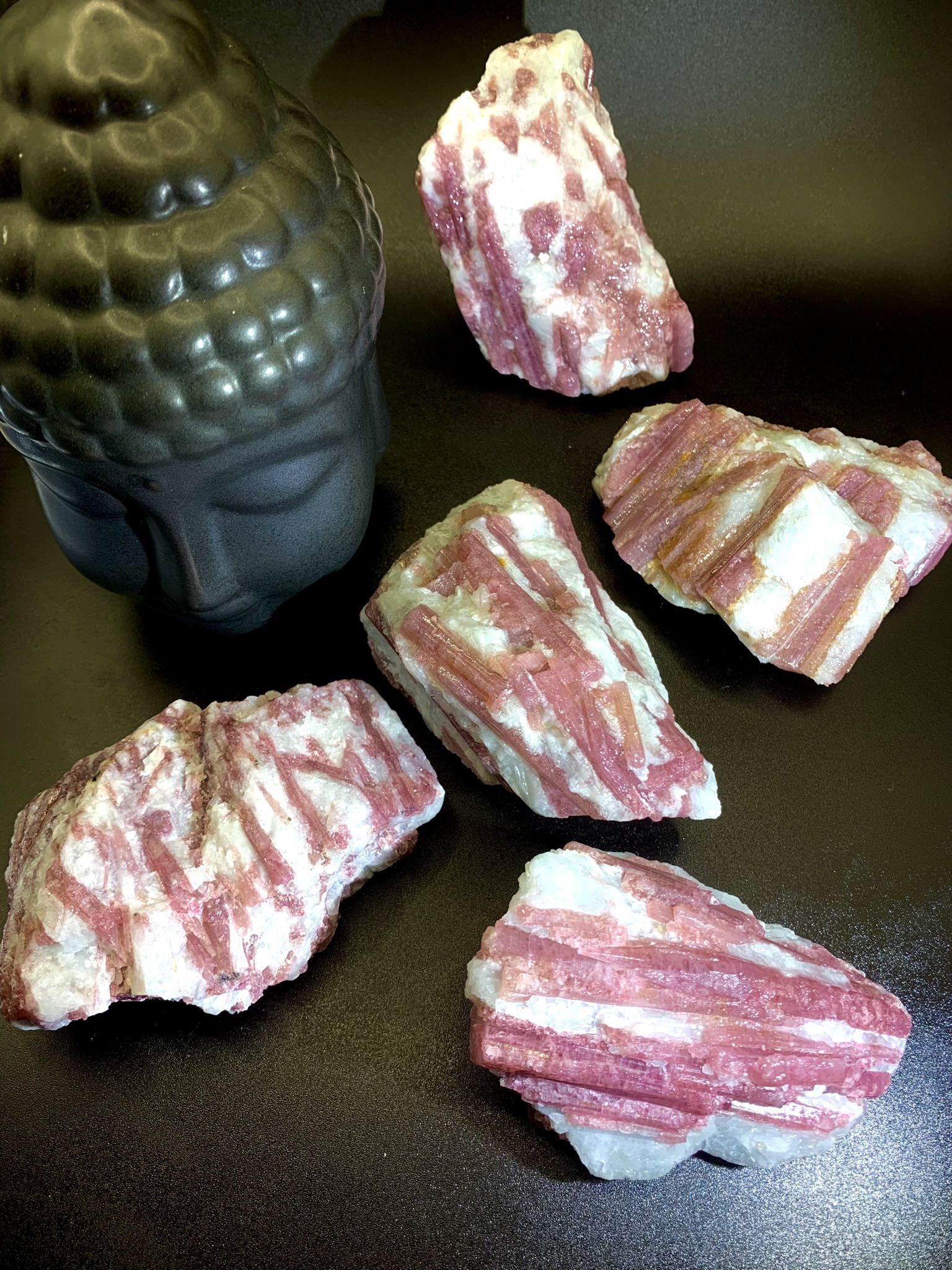 Pink Tourmaline Crystal In Quartz and Aquamarine Matrix 