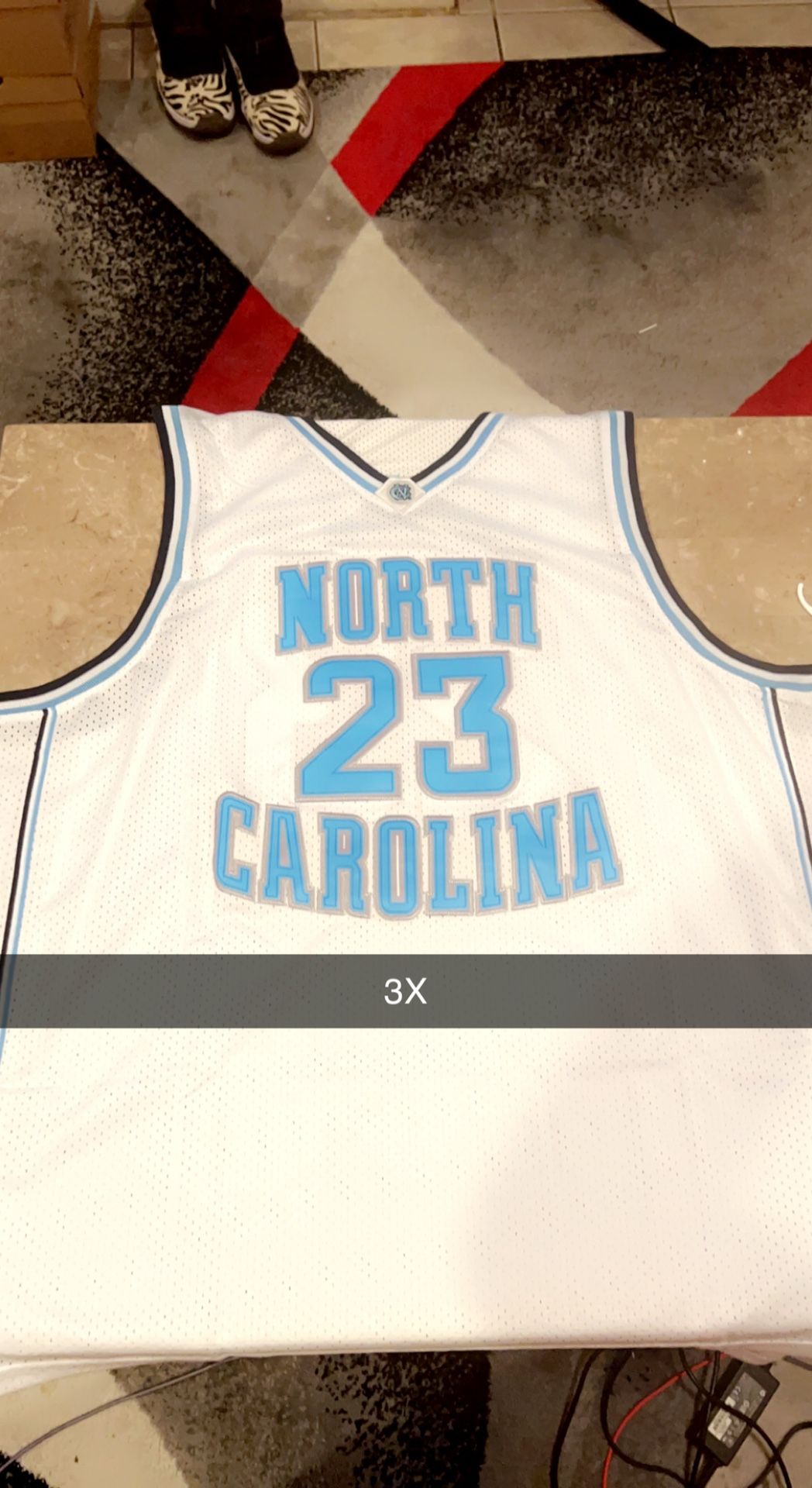 New 3X White UNC Jordan Jersey 