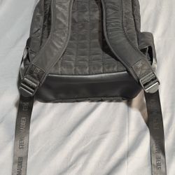 Steve Madden Quilted Black Nylon Backpack Laptop Travel Bag