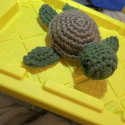 Brown crochet turtle