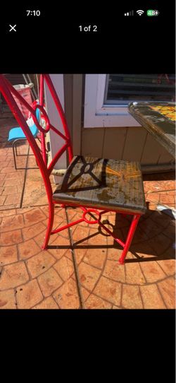 Colorful mexican tile top patio table