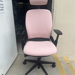 Pink Steelcase With A Headrest 